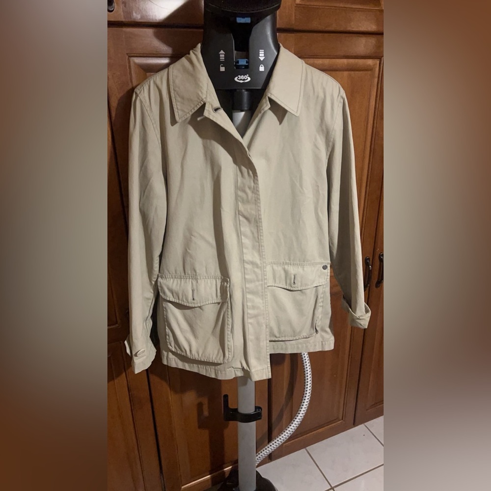 NAUTICA: Vintage Khaki Chore Coat/Cropped Trench Coat